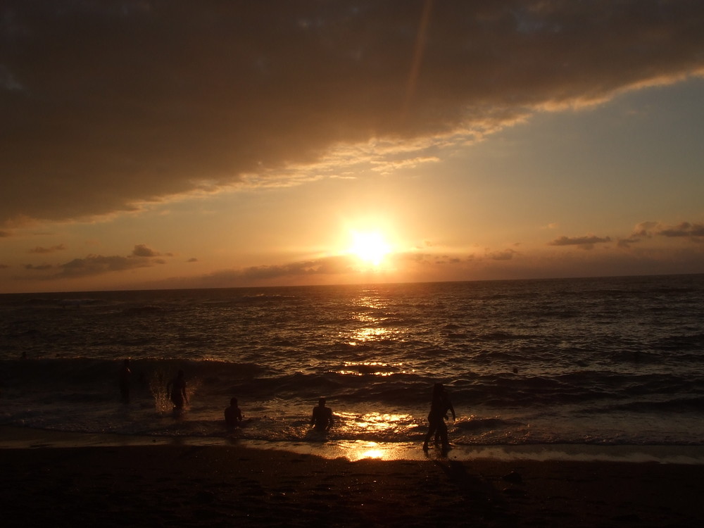 baño al atardecer