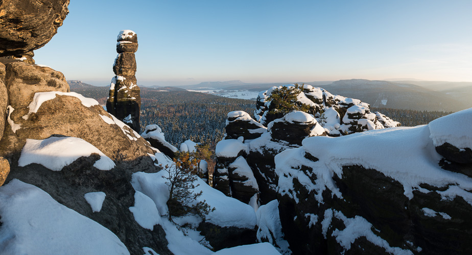 Barbarine am Pfaffenstein im Winter - Frohes Fest