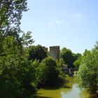 Barbaste (Lot et Garonne) Pont roman sur la Gélise et le moulin des tours