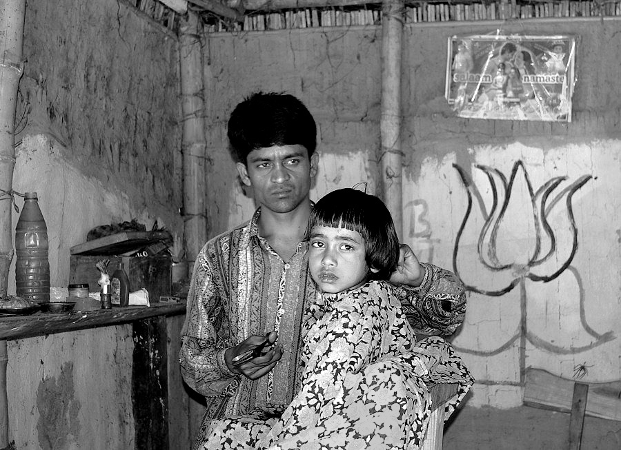 Barber shop in Assam, India