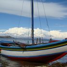 Barca en el lagoTiticaca