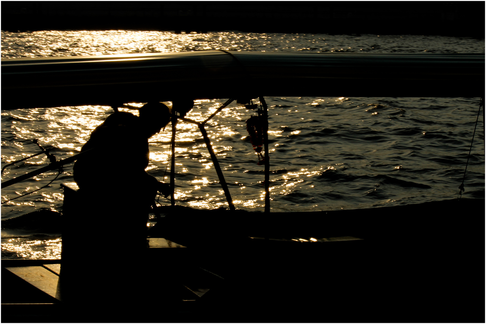 barcaiolo al tramonto