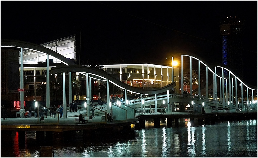 Barcelona 2013 - Rambla del Mar bei Nacht