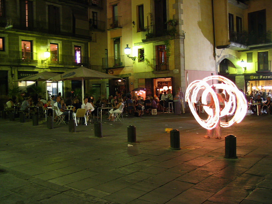 Barcelona - Abendstimmung in einem Straßencafe