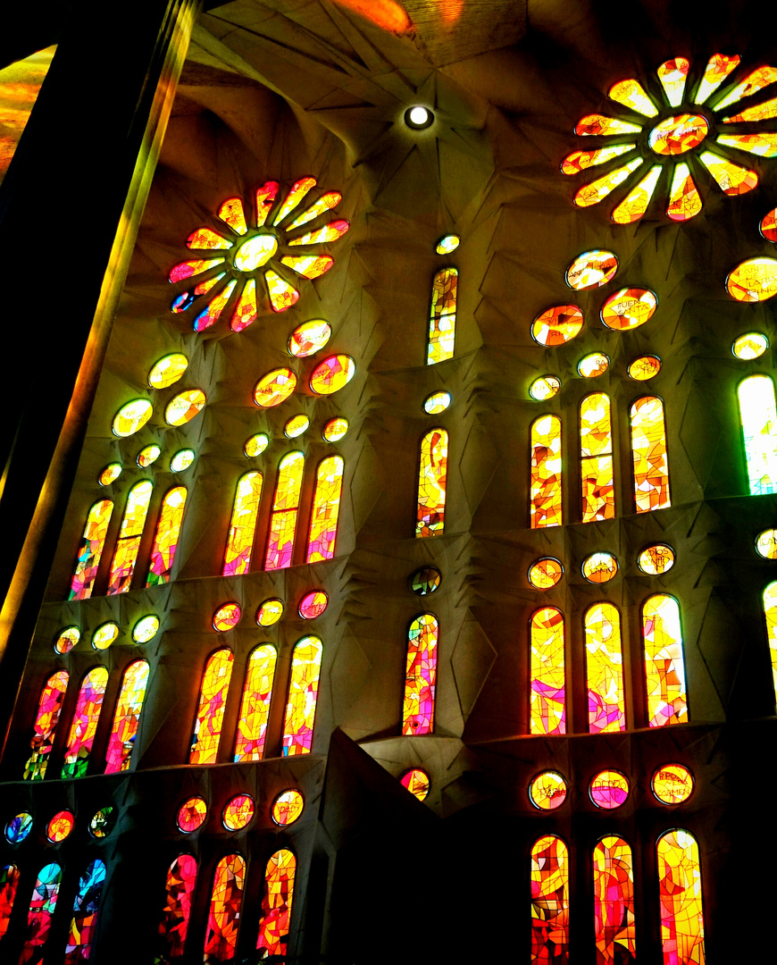 Barcelona - Lichtstrahlen in der Sagrada Familia