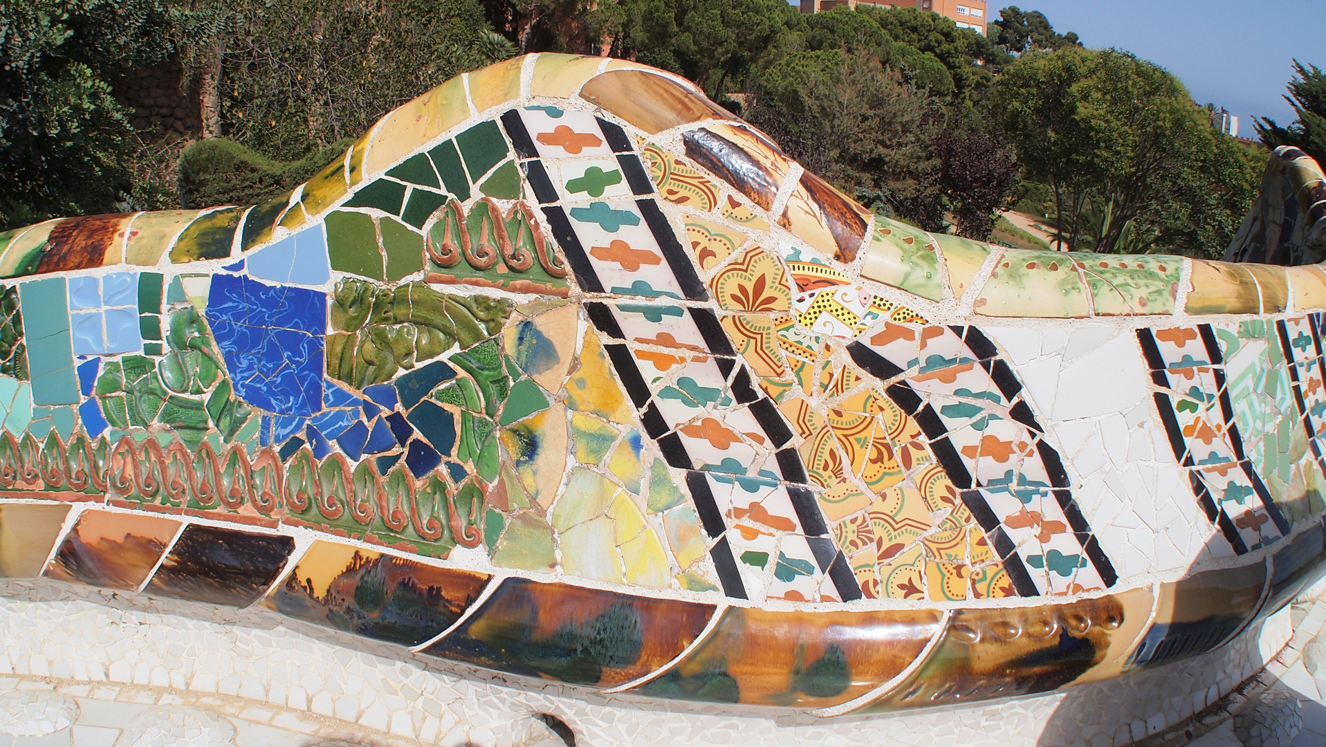 Barcelona Parc Güell 2, unendliche Bänke