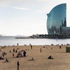 Barcelona - Strandleben Ende Oktober