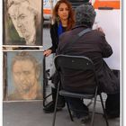 Barcelona, Straßenmaler auf der Rambla (pintor en la Rambla)