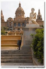 Barcelona, Treppen zum Palau Nacional (subir las escaleras al Palau Nacional)