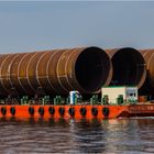 Barge with elements for wind turbines: