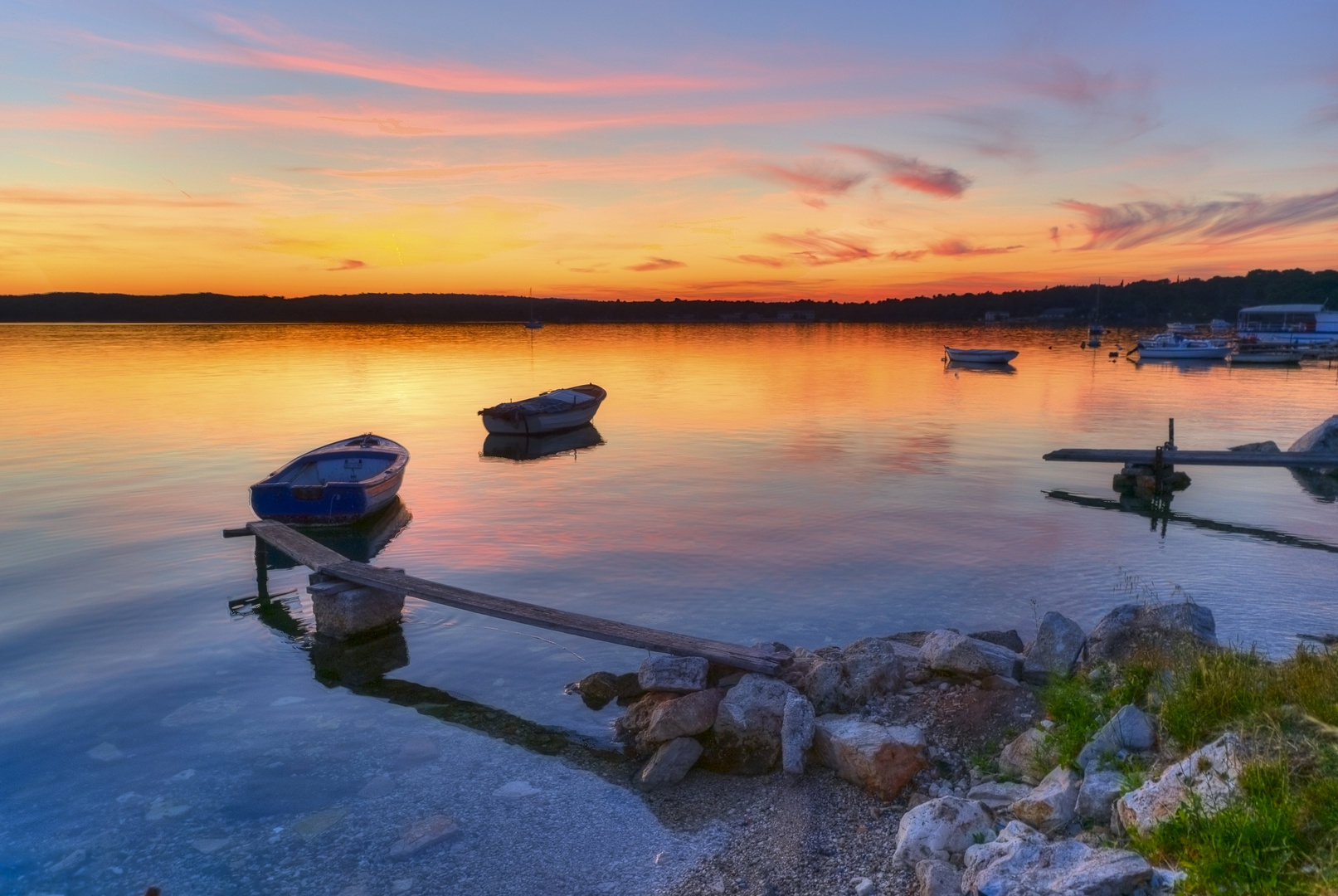 Barges at Pula bay, Croatia