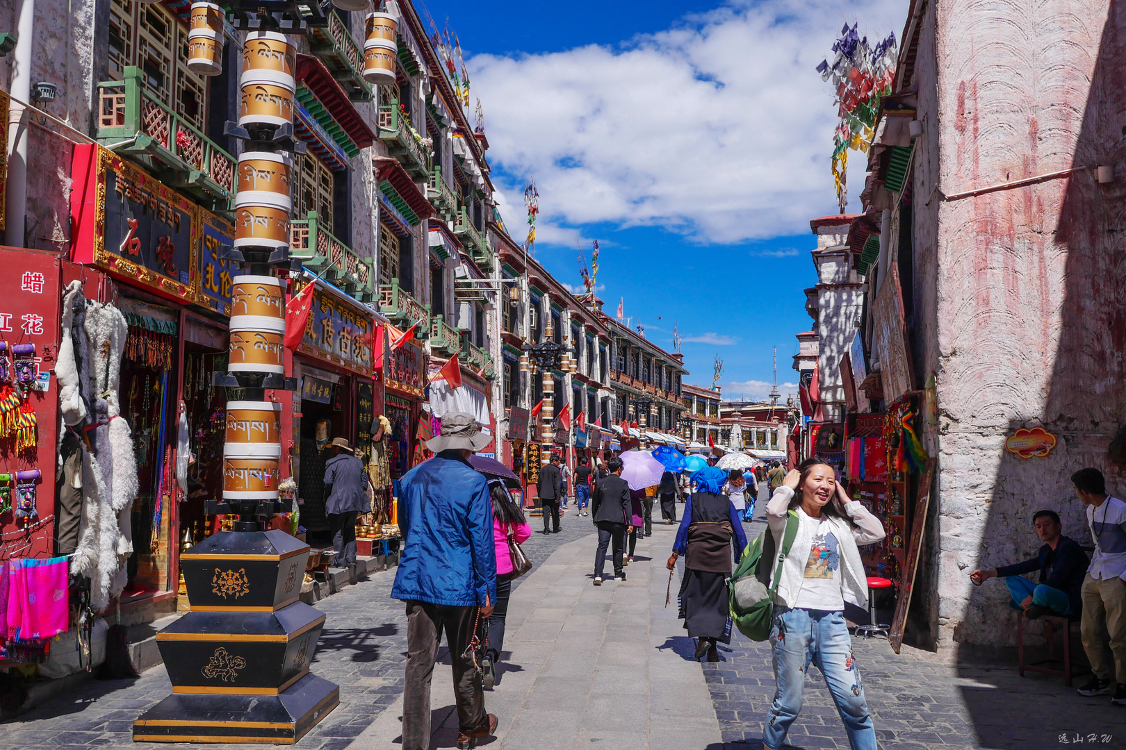 Barkhor Street in Lhasa city.1