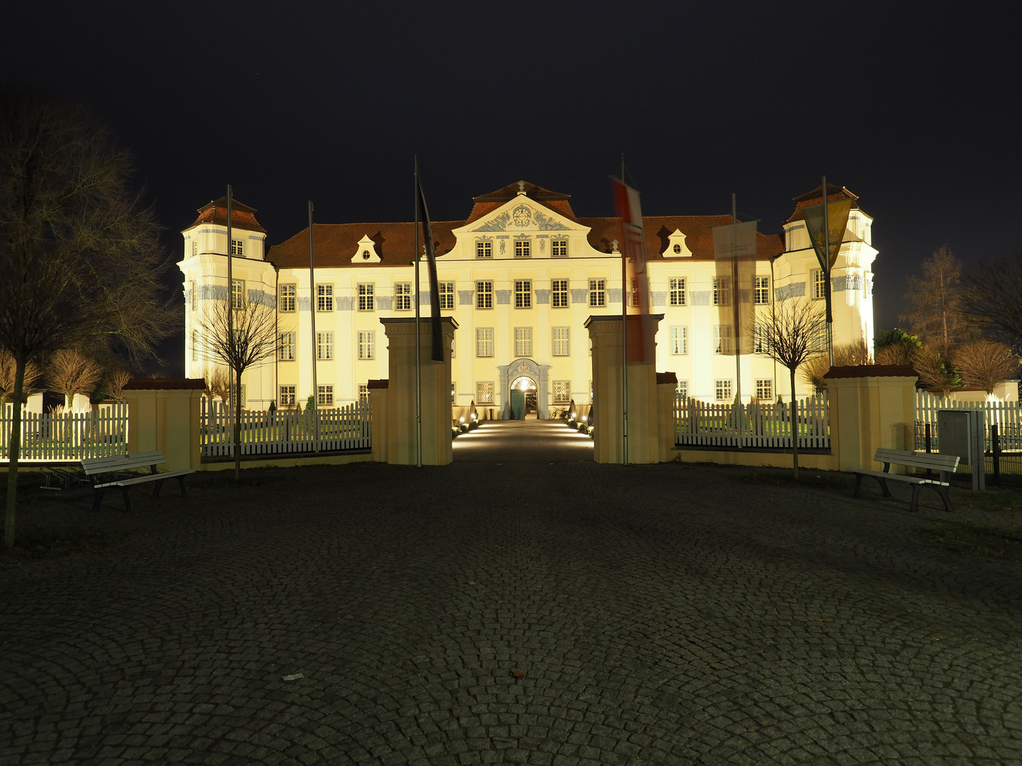 Barock Schloss Tettnang bei Nacht