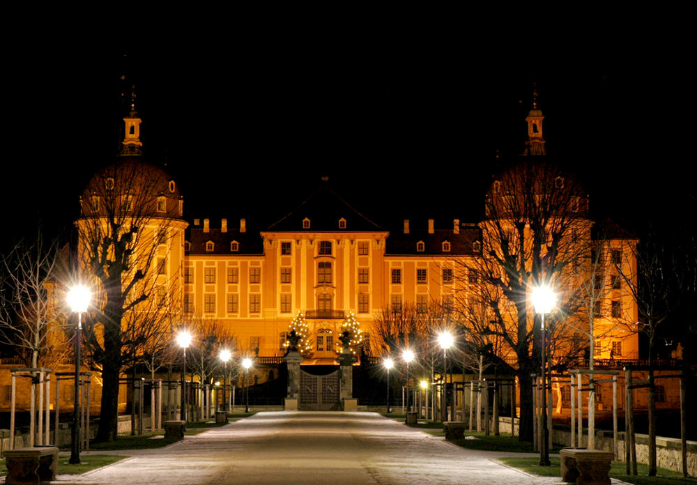 Barockschloß Moritzburg - am Vorabend zum 1. Advent 2005