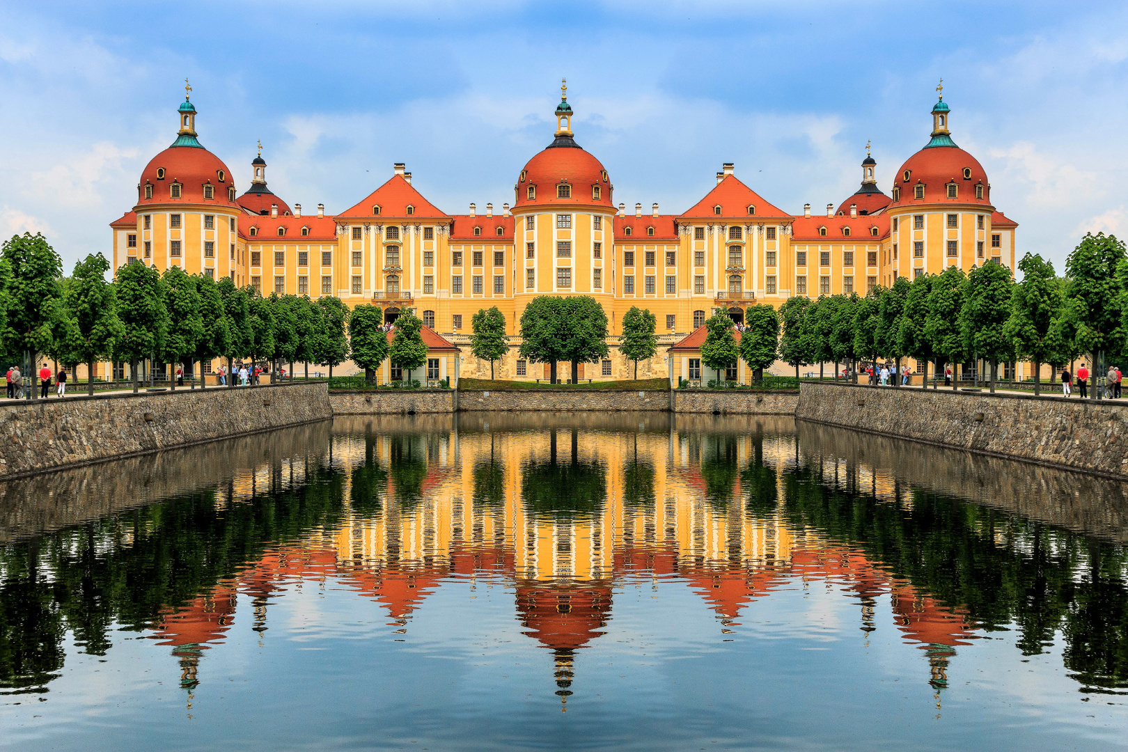 Barockschloß Moritzburg Spiegelung gespiegelt