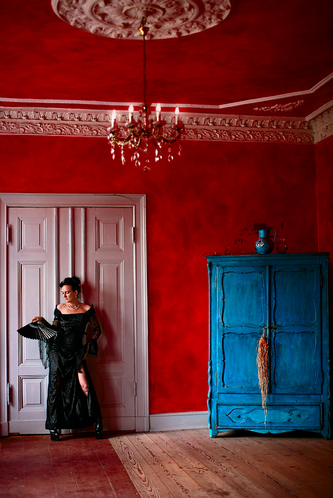 Baroness In The Red Room With The Blue Cabinet