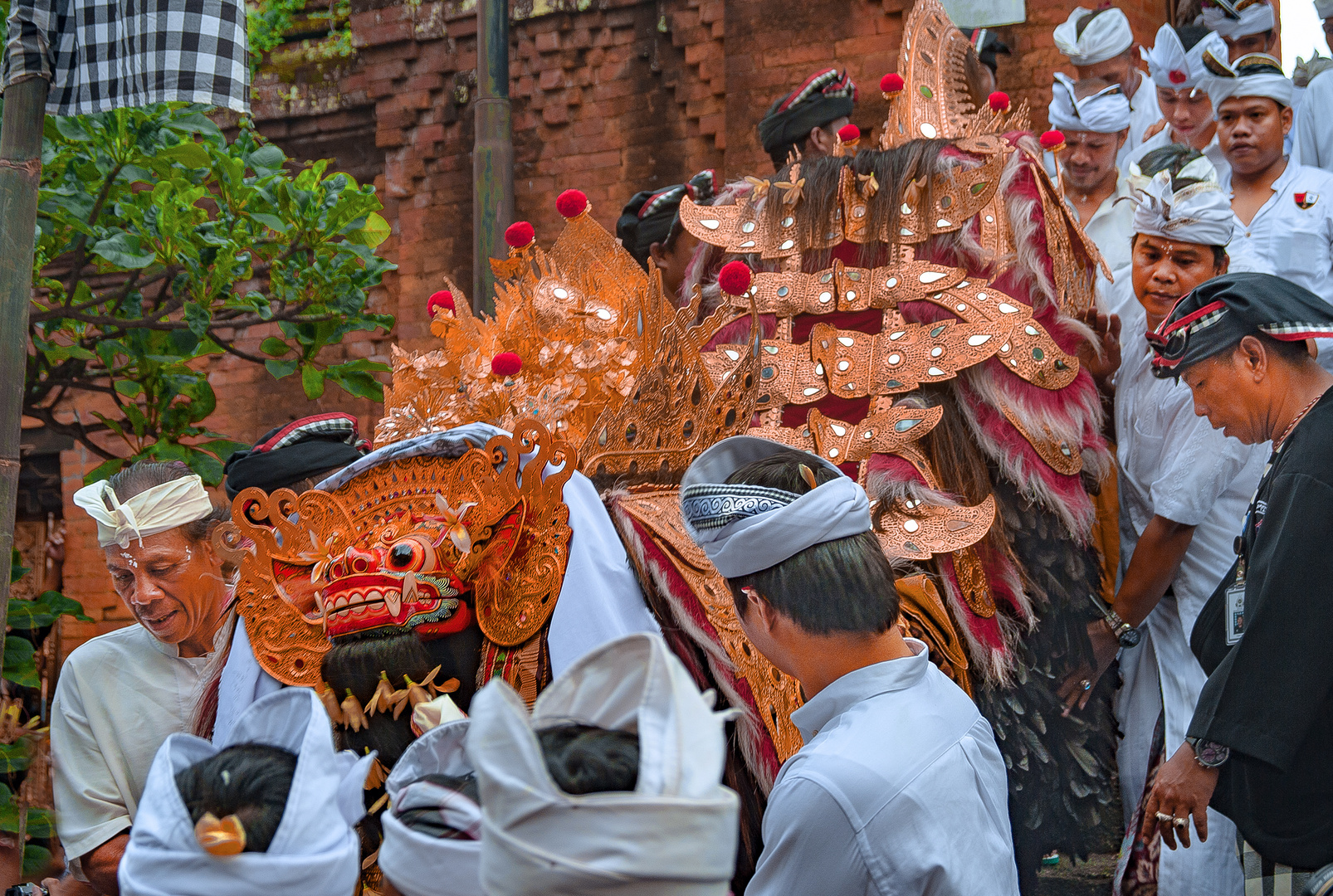 Barong carried through Kori Agung Gate