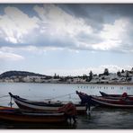 Barques sur la plage. La Marsa