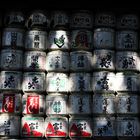 Barrels of sake wrapped in straw