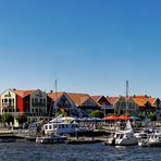 BARTH. BLICK AUF WESTHAFEN MIT ST. MARIEN IM HINTERGRUND.