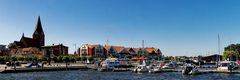 BARTH. BLICK AUF WESTHAFEN MIT ST. MARIEN IM HINTERGRUND.