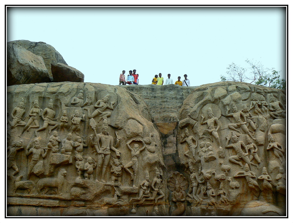 BAS RELIEF " LA DESCENTE DU GANGE " à Mamallapuram .