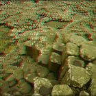 Basalt Gestein  1  GiantsCauseway Irland  (3D-Anaglyphe)