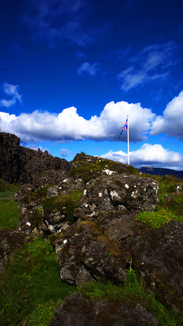 Basaltkliff in Thingvellir, Island