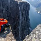 Basejumper Startplatz am Kjerag