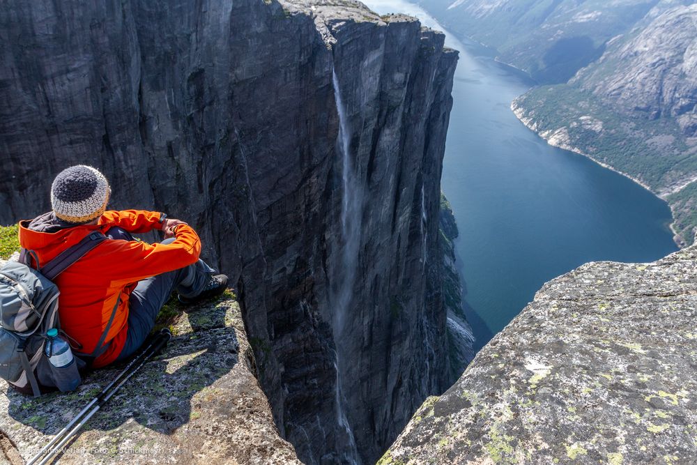 Basejumper Startplatz am Kjerag