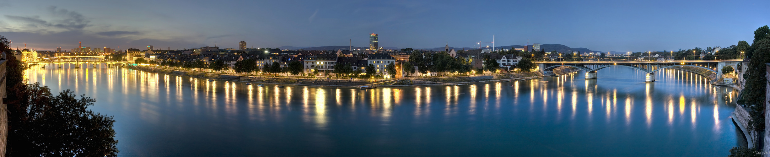 Basel City Lights Panorama