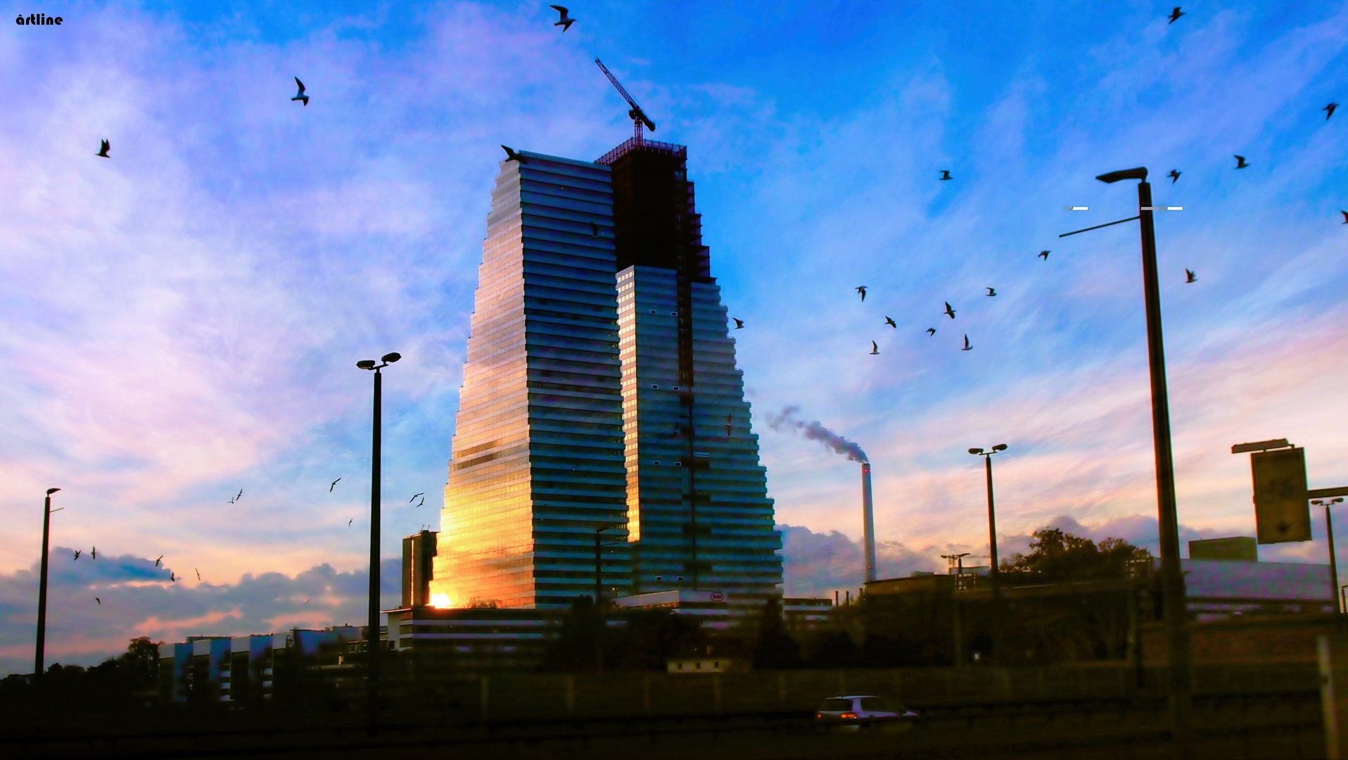 Basel - die Rochetowers in der Abendsonne