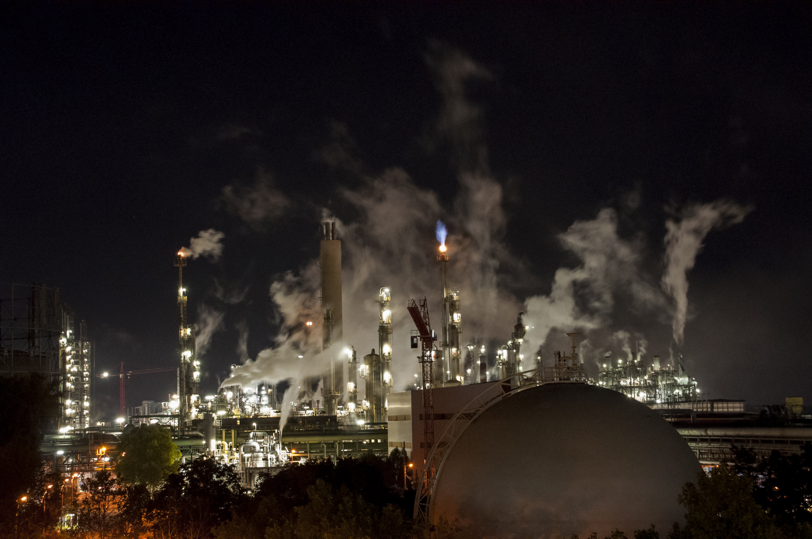 BASF Ludwigshafen (Nord) bei Nacht