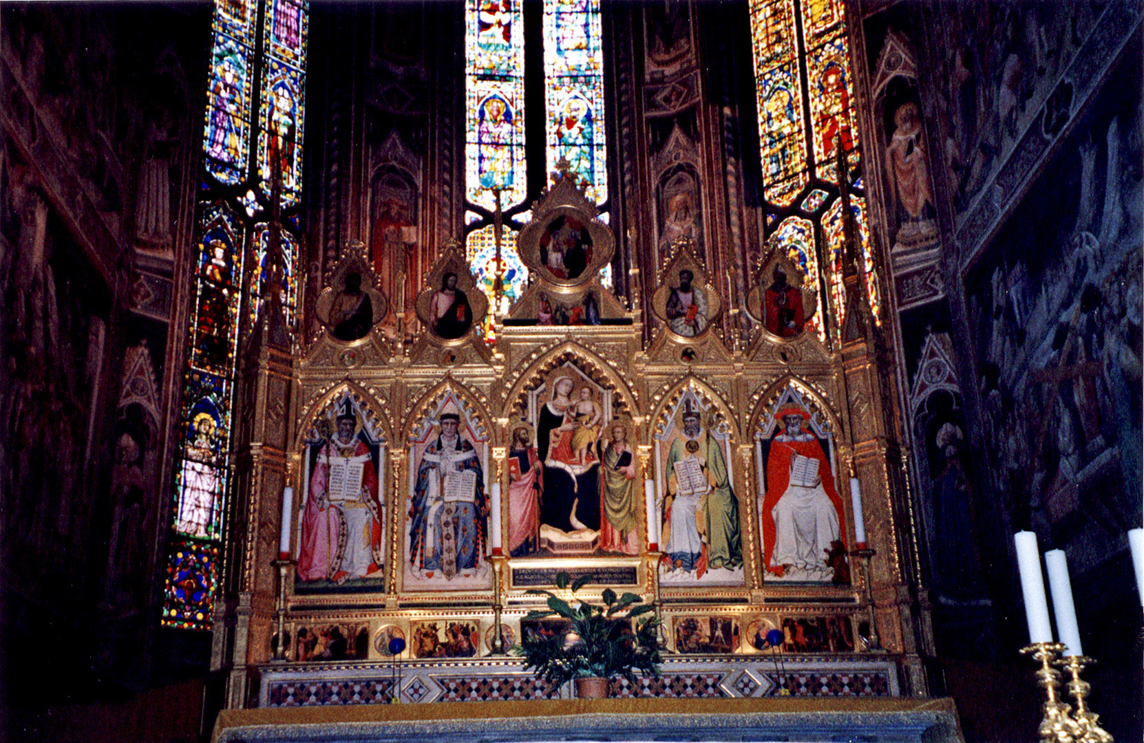 Basilica of Santa Croce Altar, Giovanni del Biondo's Virgin and Saints