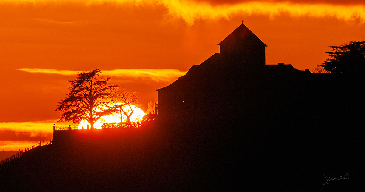 Basilika im Sonnenuntergang