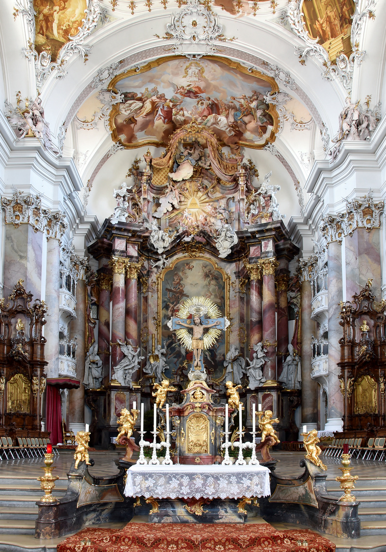Basilika St. Alexander und St. Theodor Ottobeuren Blick in den Chor