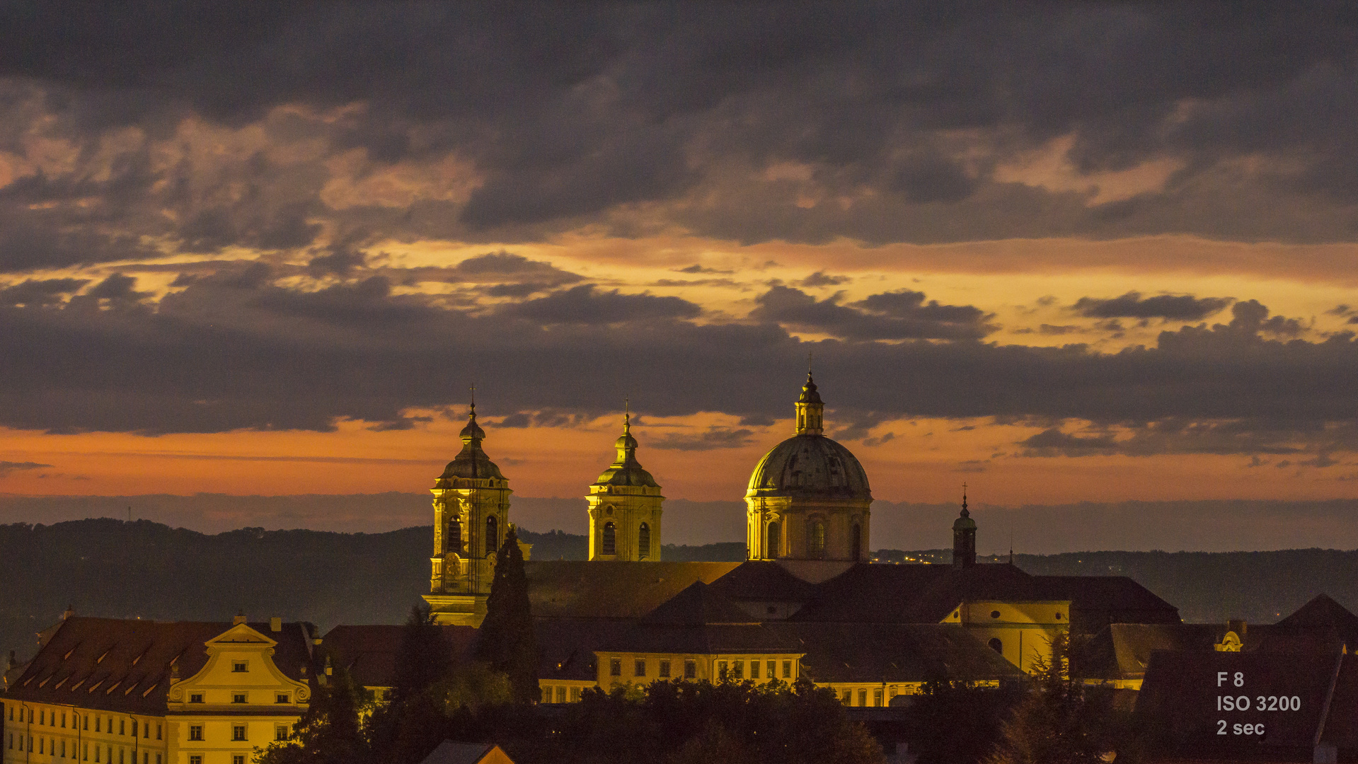 Basilika Weingarten, Sonnenuntergang