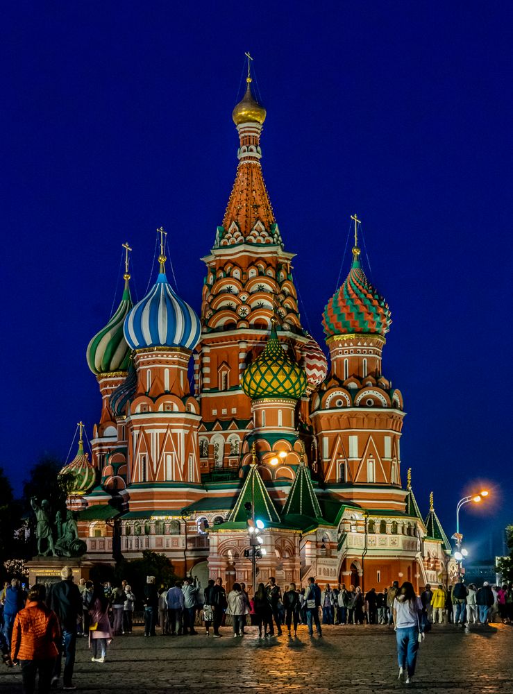 Basilius-Kathedrale Moskau bei Nacht