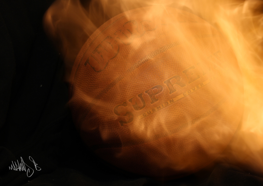 Basketball on fire