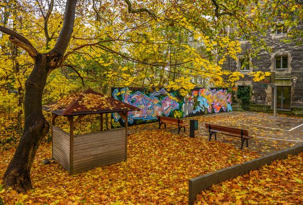 Basketballplatz im Herbst ... Jugendzentrum Mühle