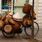 Basketry at its very best on the sidewalks of Hanoi.