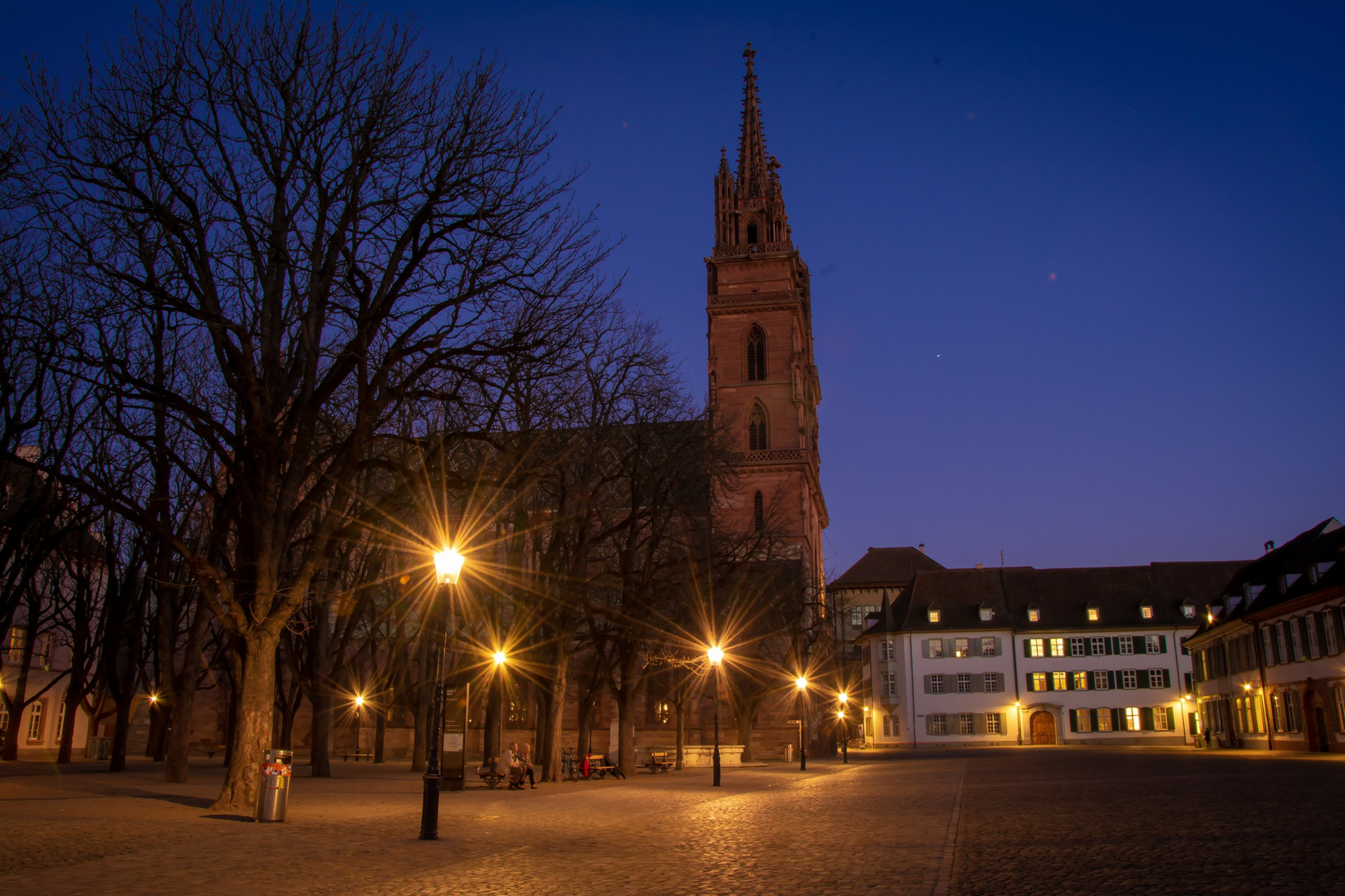 Basler Münster in der blauen Stunde