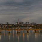 Basler Rheinbrücken in der Abenddämmerung