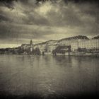 Basler Stadtpanorama im Vintage Style