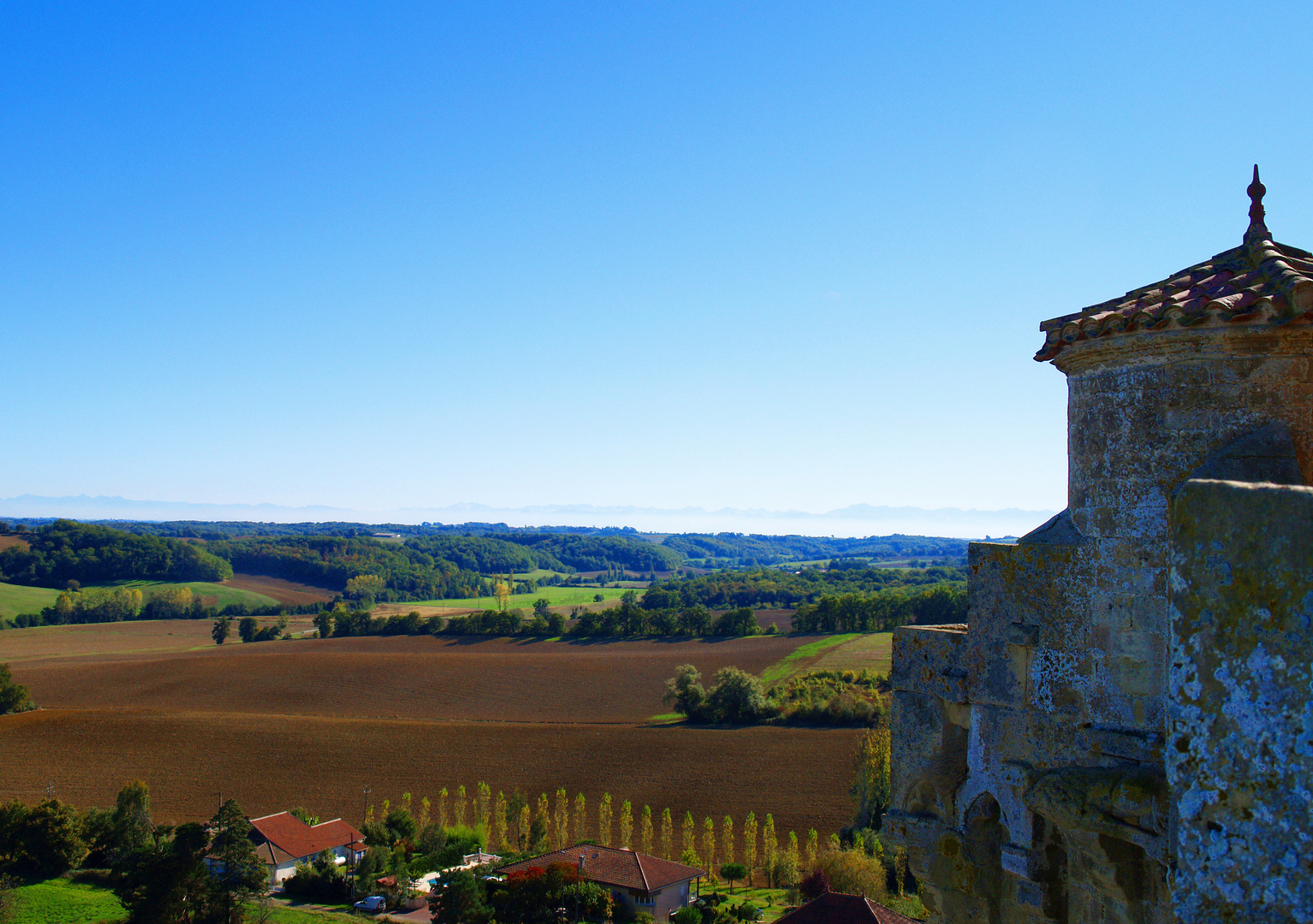 Bassoues, vue du donjon vers le sud