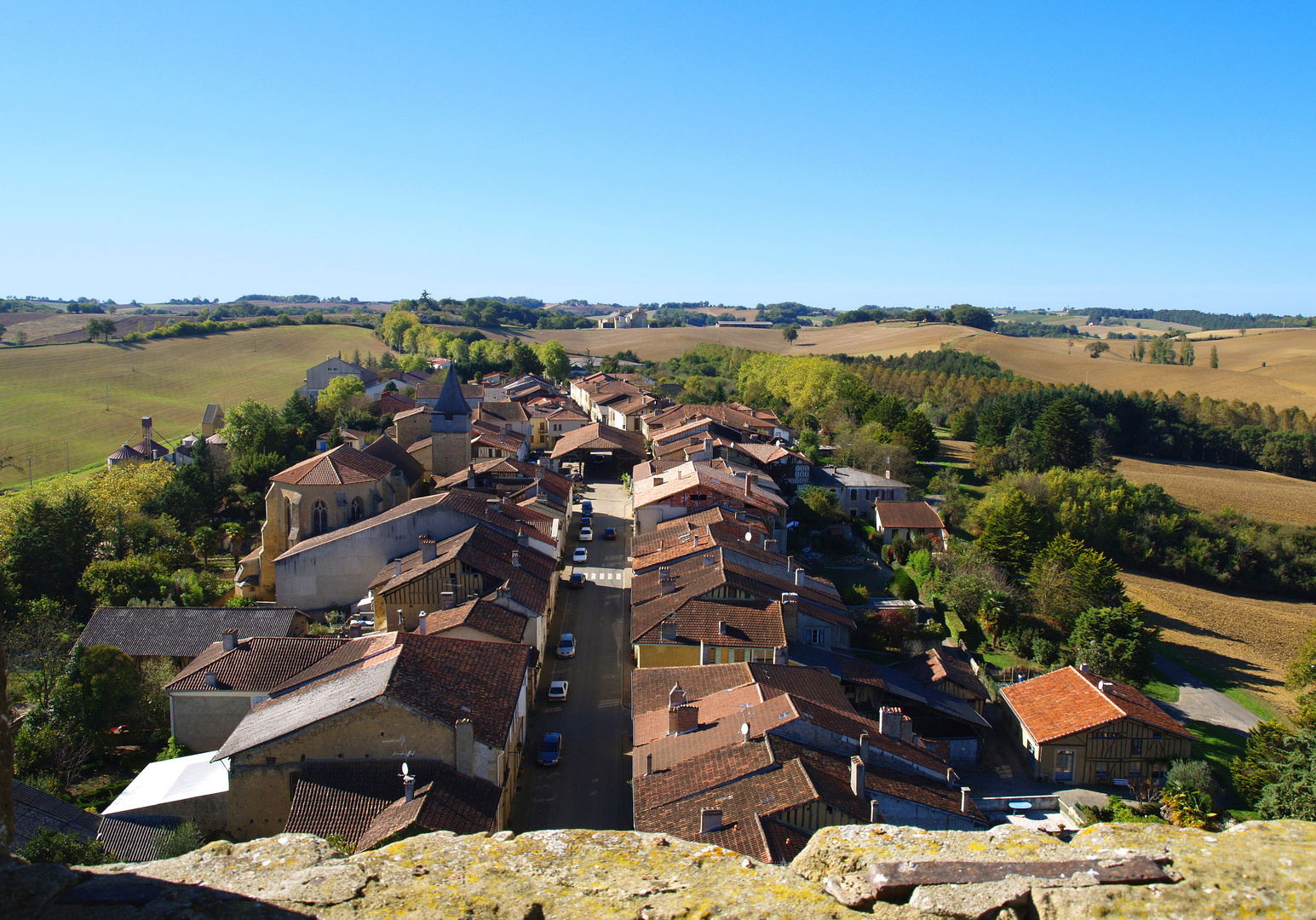 Bassoues, vue du donjon vers l’ouest