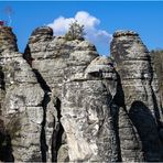 Bastei, auf die rote Jacke habe ich gewartet