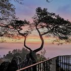 Bastei Aussicht (Sächsische Schweiz) bei Sonnenaufgang 