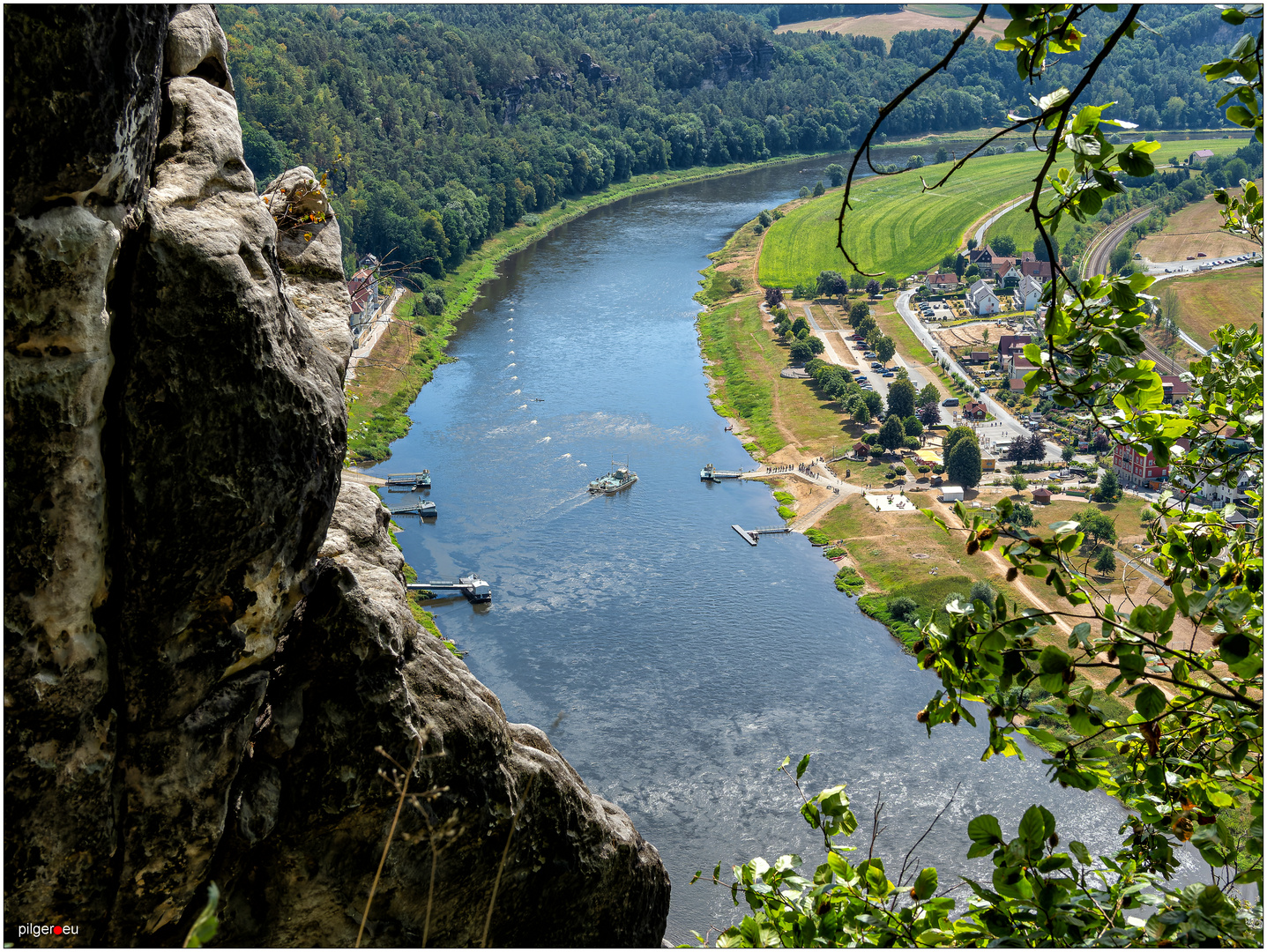 Bastei - Blick auf die Elbe flussaufwärts