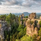 Bastei Brücke im Morgengrauen